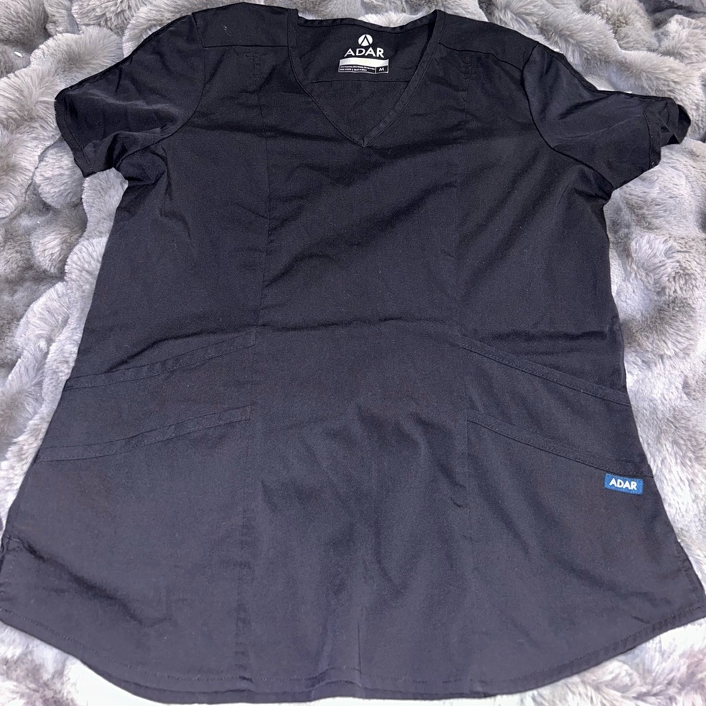 ADAR Black Scrub Top